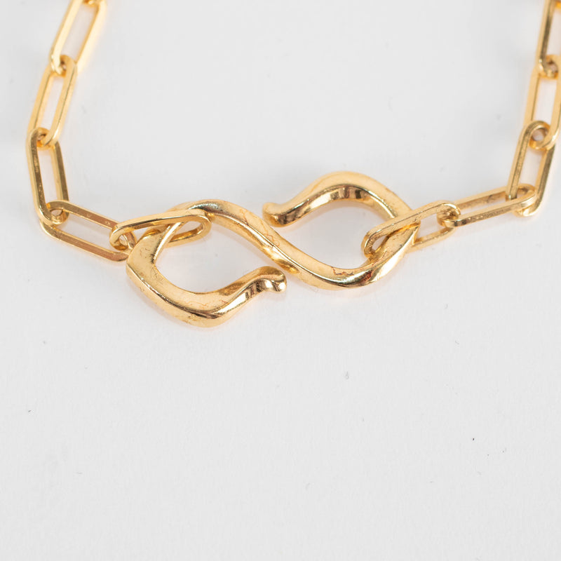 Otiumberg Gold Vermeil Paperclip link Necklace With Wave Detail