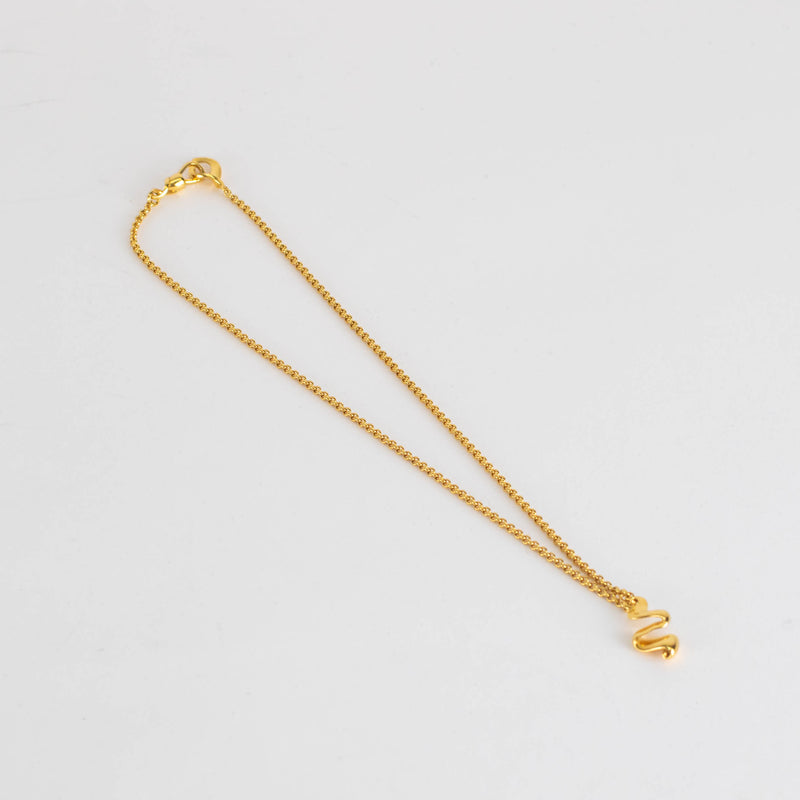 Otiumberg Gold Vermeil Chain with Wave Pendant  Necklace