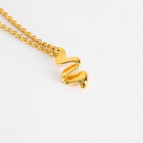 Otiumberg Gold Vermeil Chain with Wave Pendant  Necklace