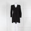 Sandro Black On Black Animal Print Sleeved Dress