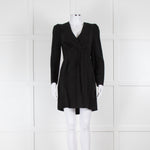 Sandro Black On Black Animal Print Sleeved Dress