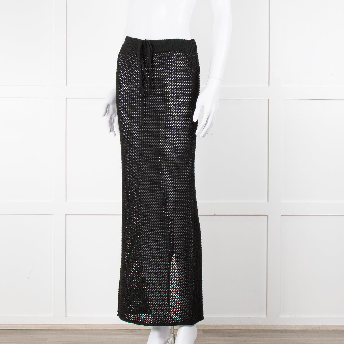 Bananhot Black Crochet Knit Skirt