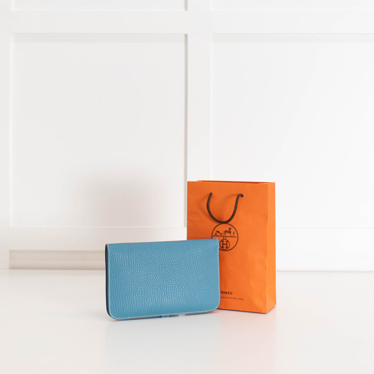 Hermes Blue Togo Leather GM Dogon Duo Wallet