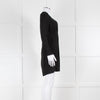 Sandro Black On Black Animal Print Sleeved Dress