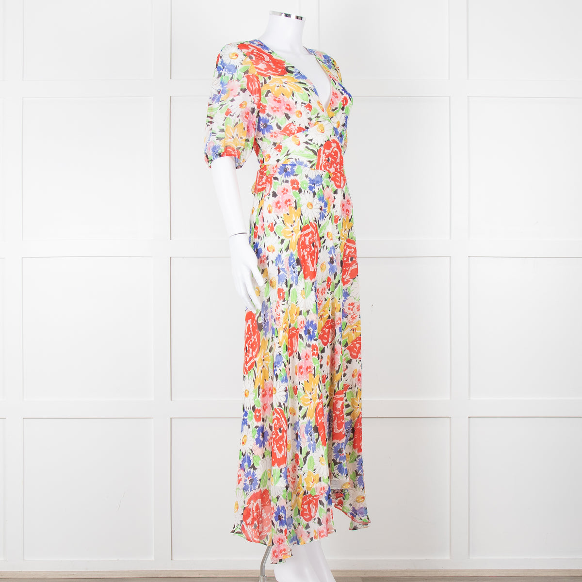 Rixo Sketchy Floral Corrine Midi Dress