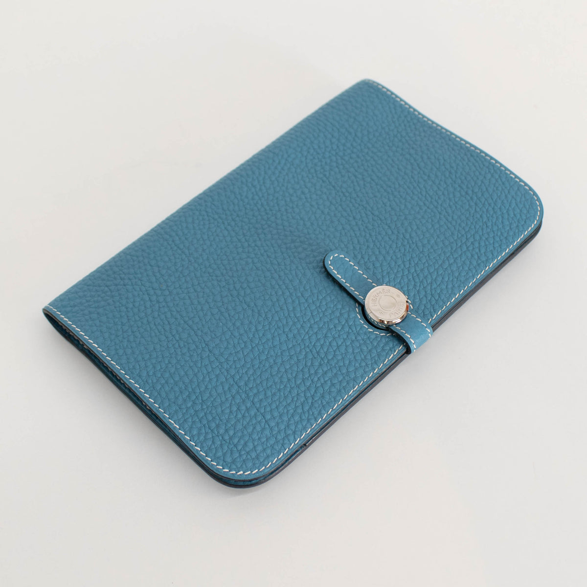Hermes Blue Togo Leather GM Dogon Duo Wallet