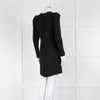 Sandro Black On Black Animal Print Sleeved Dress