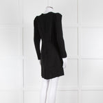 Sandro Black On Black Animal Print Sleeved Dress