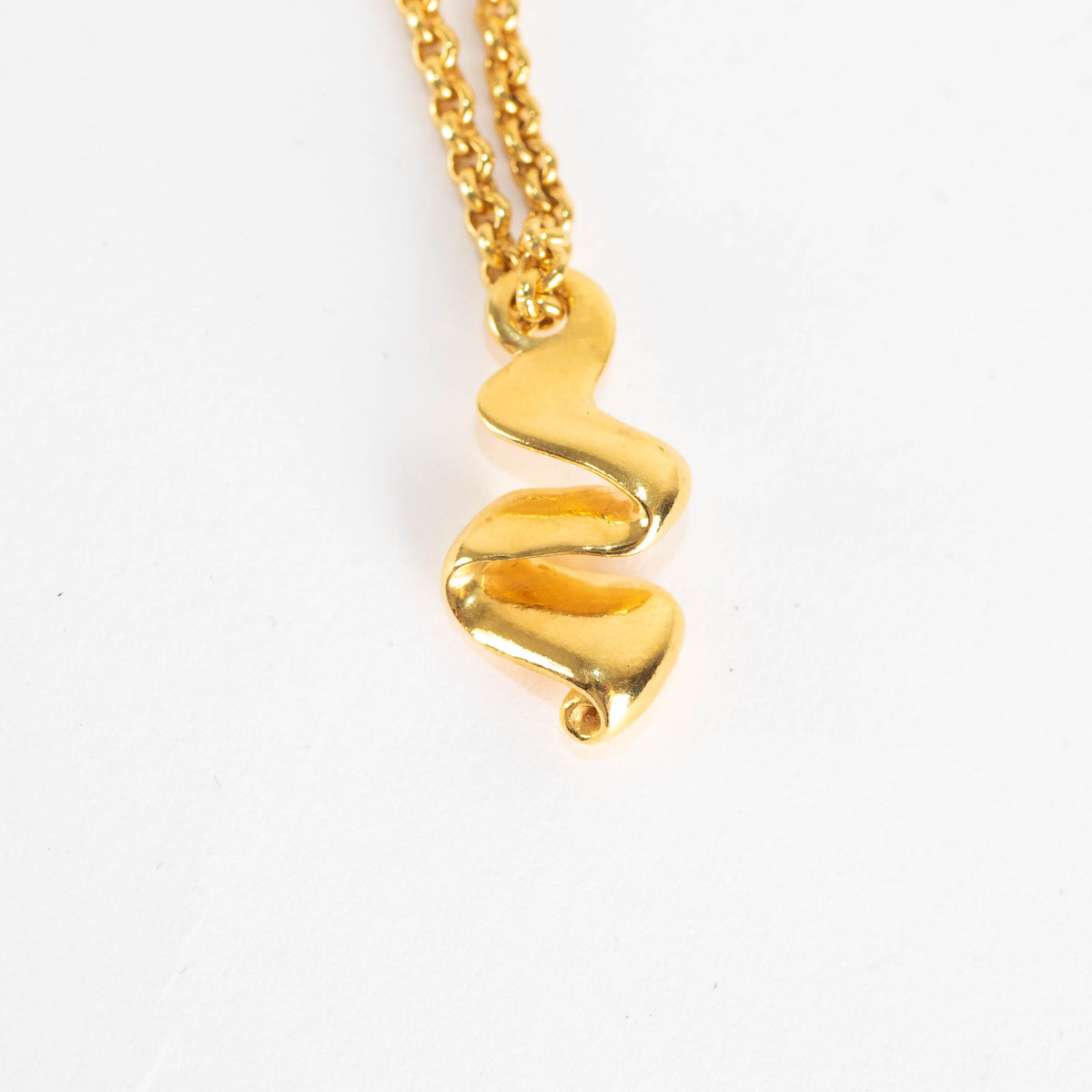 Otiumberg Gold Vermeil Chain with Wave Pendant  Necklace