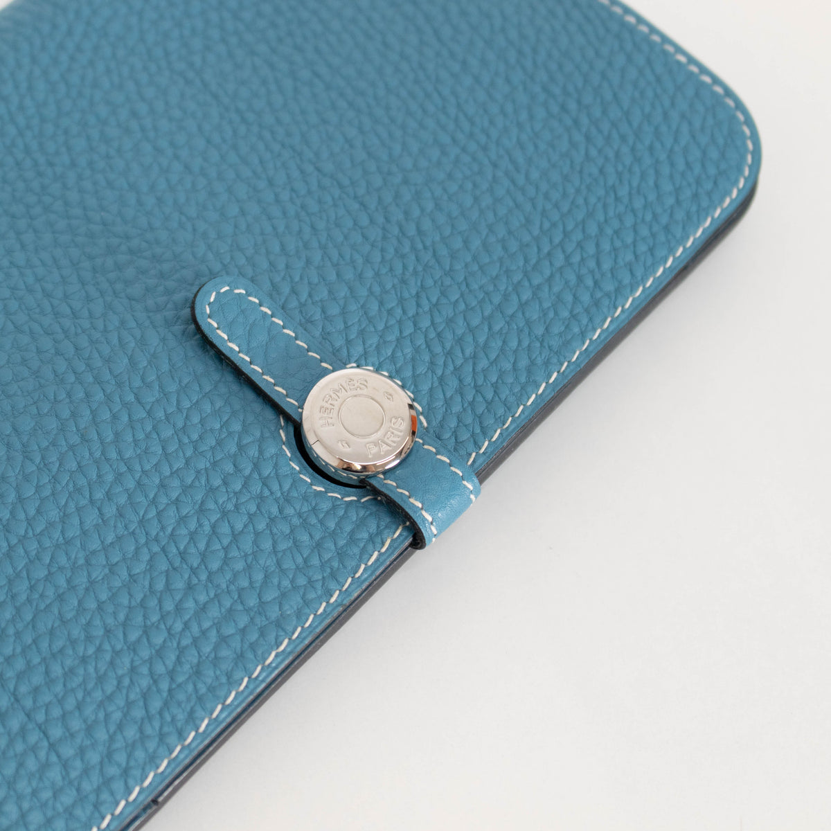 Hermes Blue Togo Leather GM Dogon Duo Wallet