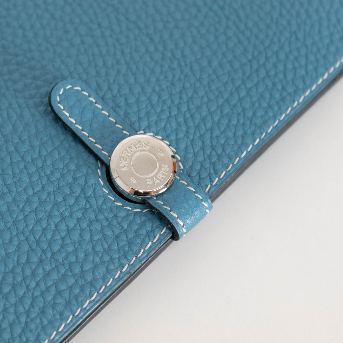 Hermes Blue Togo Leather GM Dogon Duo Wallet