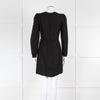 Sandro Black On Black Animal Print Sleeved Dress