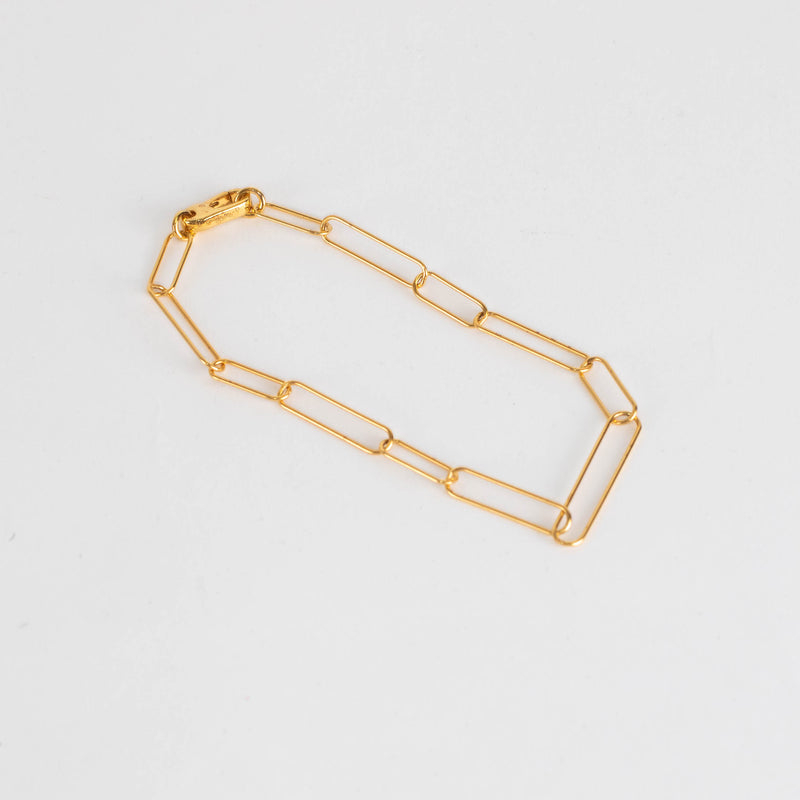 Otiumberg Gold Plated Paperclip Chain Anklet