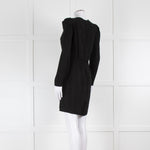 Sandro Black On Black Animal Print Sleeved Dress