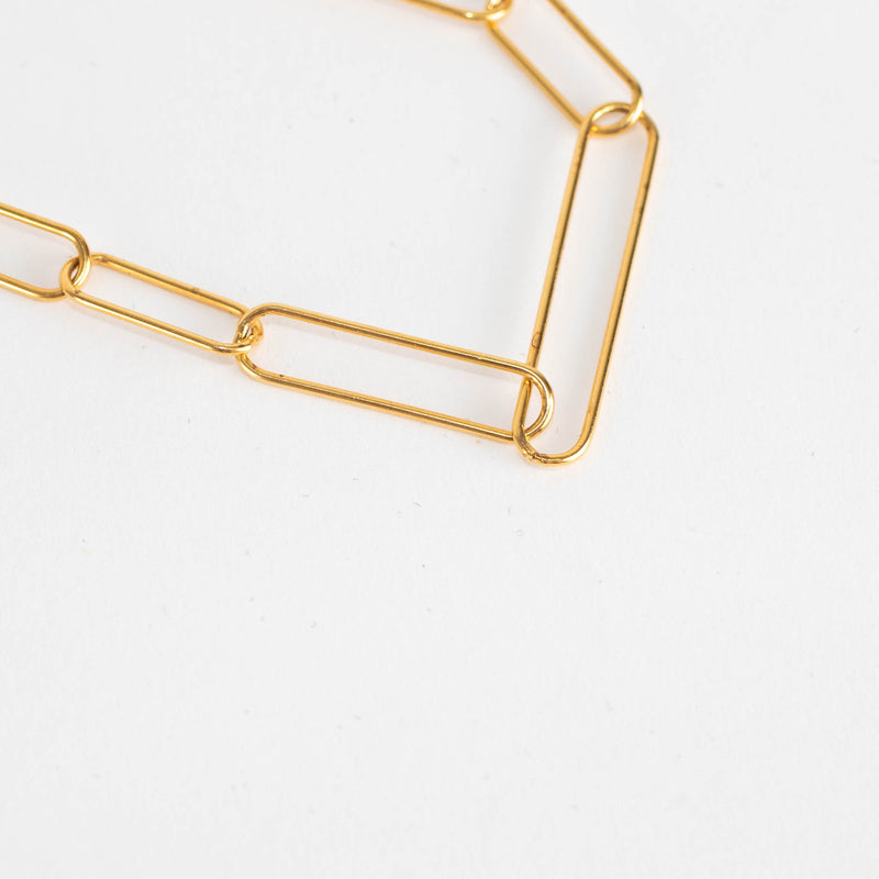 Otiumberg Gold Plated Paperclip Chain Anklet