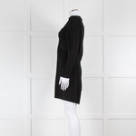 Sandro Black On Black Animal Print Sleeved Dress
