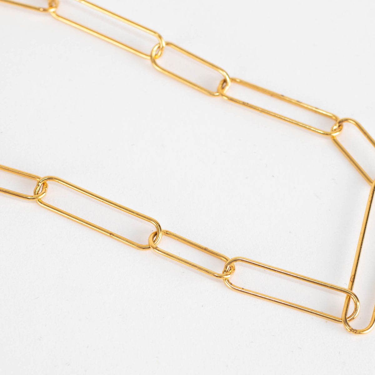 Otiumberg Gold Plated Paperclip Chain Anklet