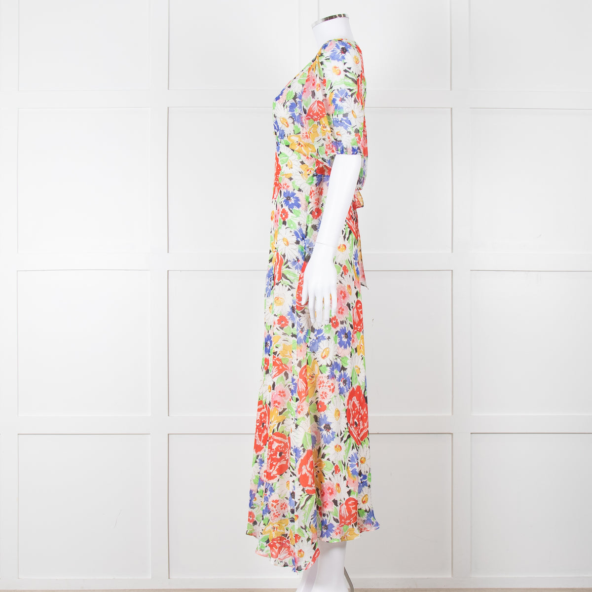 Rixo Sketchy Floral Corrine Midi Dress