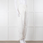 Nili Lotan White Cotton Barrel Trousers