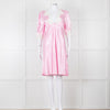 Rixo Pink Satin Lace Trimmed Bias Cut Mini Dress