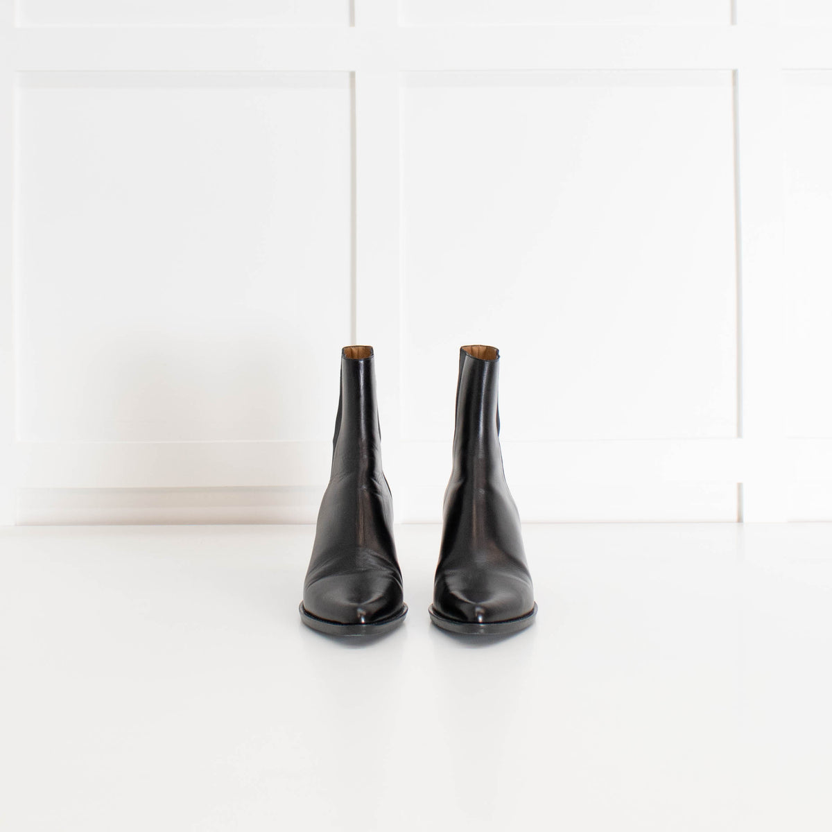 Maje Black Leather Heeled Ankle Boots