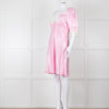 Rixo Pink Satin Lace Trimmed Bias Cut Mini Dress