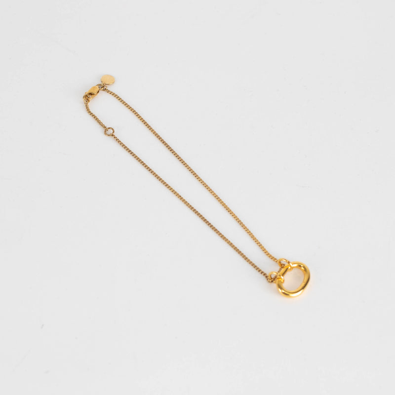 Otiumberg Gold Plated Delicate Chain Anklet With Hoop Charm