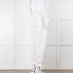 Nili Lotan White Cotton Barrel Trousers