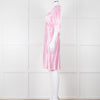 Rixo Pink Satin Lace Trimmed Bias Cut Mini Dress