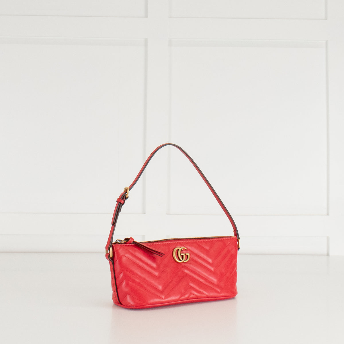 Gucci GG Red Quilted Leather Shoulder Bag