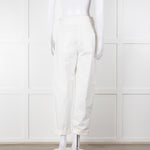 Nili Lotan White Cotton Barrel Trousers