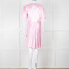 Rixo Pink Satin Lace Trimmed Bias Cut Mini Dress