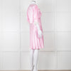 Rixo Pink Satin Lace Trimmed Bias Cut Mini Dress