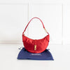 Polo Ralph Lauren Red Satin Gold Logo Shoulder Bag