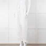Nili Lotan White Cotton Barrel Trousers