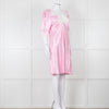 Rixo Pink Satin Lace Trimmed Bias Cut Mini Dress