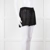 Anine Bing Black Crochet Knit Shorts