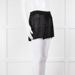 Anine Bing Black Crochet Knit Shorts