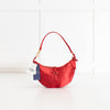 Polo Ralph Lauren Red Satin Gold Logo Shoulder Bag