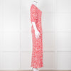 Rixo Red And White Steph Backless Heart Print Midi Dress
