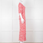 Rixo Red And White Steph Backless Heart Print Midi Dress
