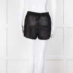 Anine Bing Black Crochet Knit Shorts