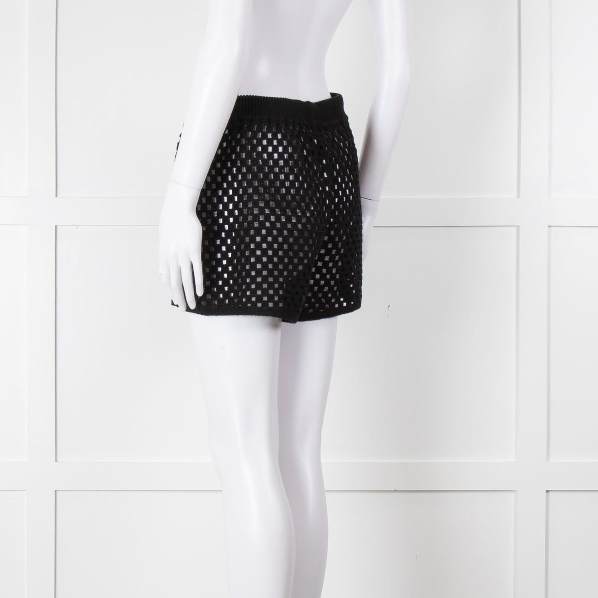Anine Bing Black Crochet Knit Shorts