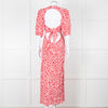 Rixo Red And White Steph Backless Heart Print Midi Dress