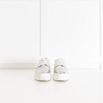 Prada Silver Leather Lace up Platform Shoes