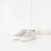 Prada Silver Leather Lace up Platform Shoes