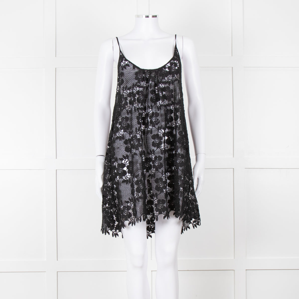 Melissa Odabash Black Crochet Strappy Beach Dress