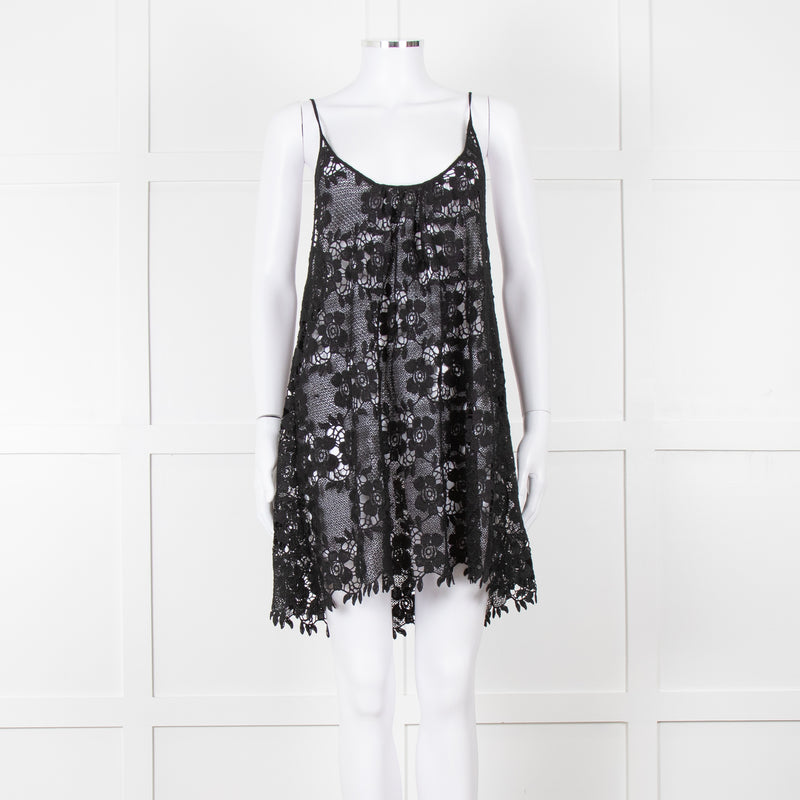Melissa Odabash Black Crochet Strappy Beach Dress
