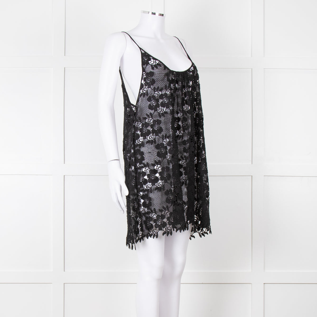 Melissa Odabash Black Crochet Strappy Beach Dress