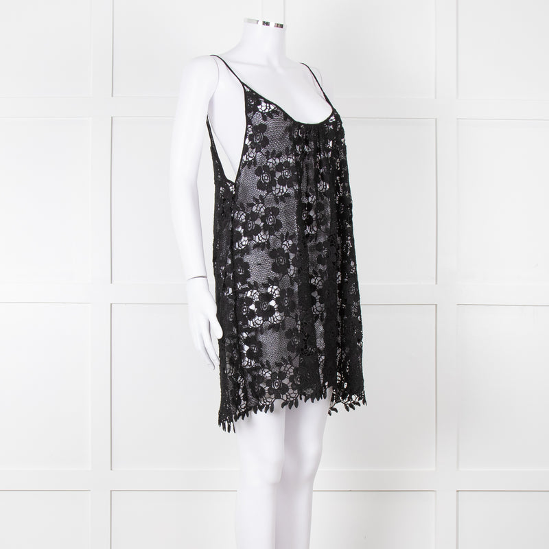 Melissa Odabash Black Crochet Strappy Beach Dress
